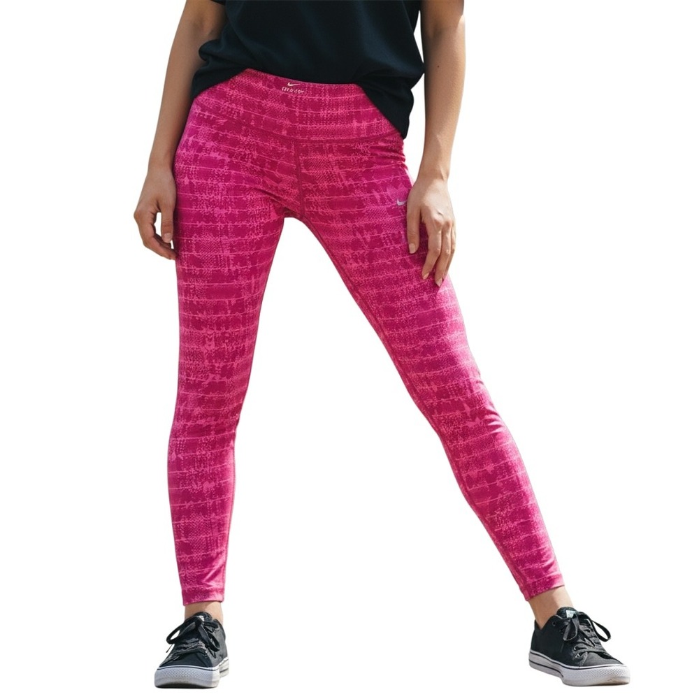 Nike Dri Fit Pink Snake‎ Print Running Leggings Athletic Workout Athleisure S